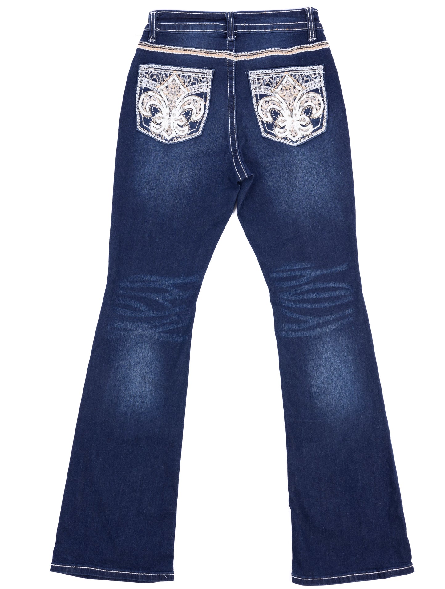 Women Casual Low Rise Jeans European and American Style High Strecth Rhinestone-embellishe Flared Jeans Pants for Tall Women