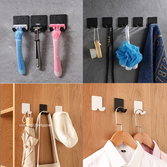 1/2/4PCS Adhesive Razor Holder Wall Mounted Bathroom For Shower Hook Rack Shaver Holder Plastic Hook Holder Razor Rack