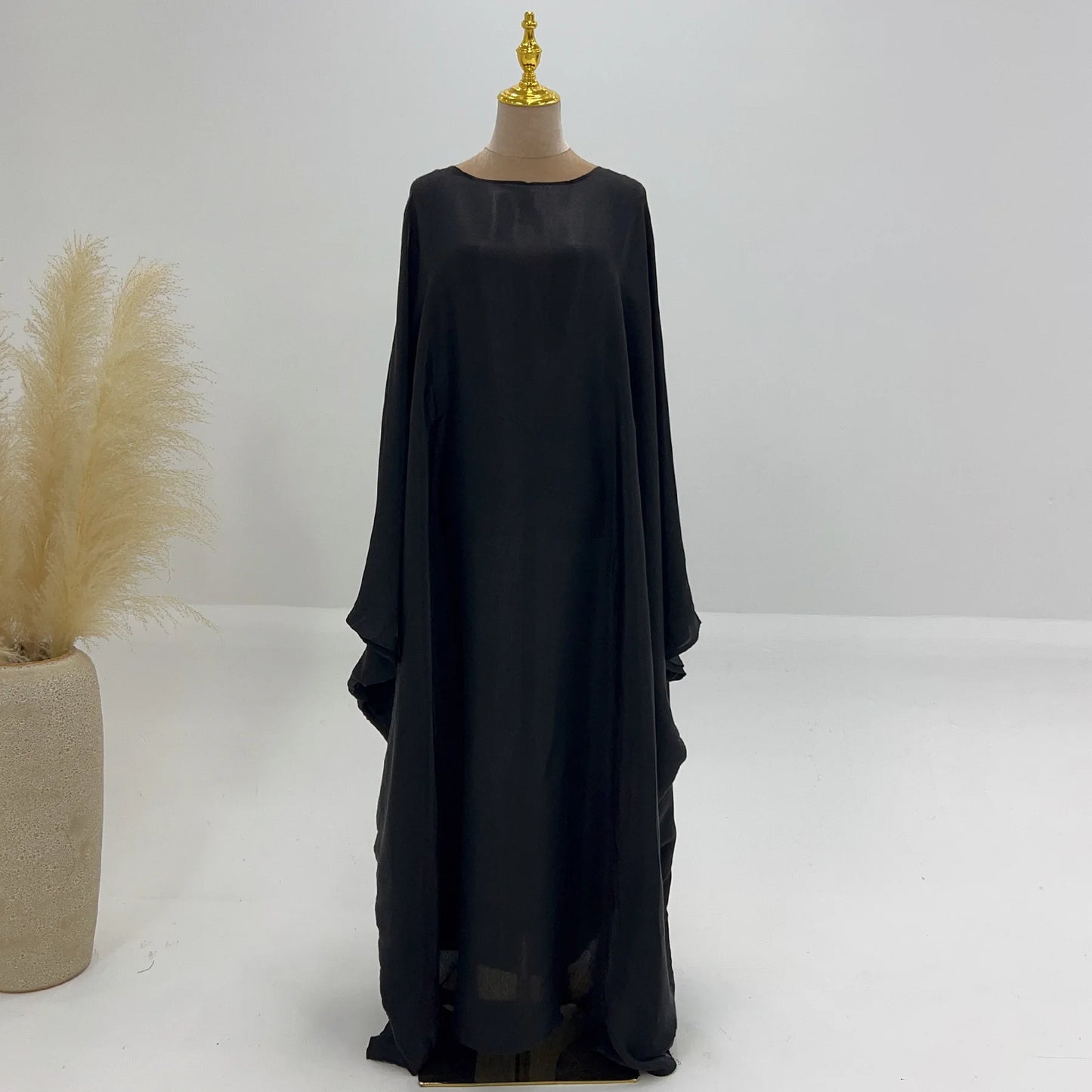 Eid Ramadan Batwing Butterfly Satin Abaya Dubai Luxury Muslim Kaftan Maxi Dress Women Kebaya Robe Caftan Marocain Femme Vestidos