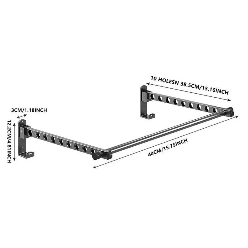 Wall Rack for Clothes Foldable Wall Drying Rack Wall Mounted Clothes Drying Hanger for Laundry Folding Indoor Laundry Hanger