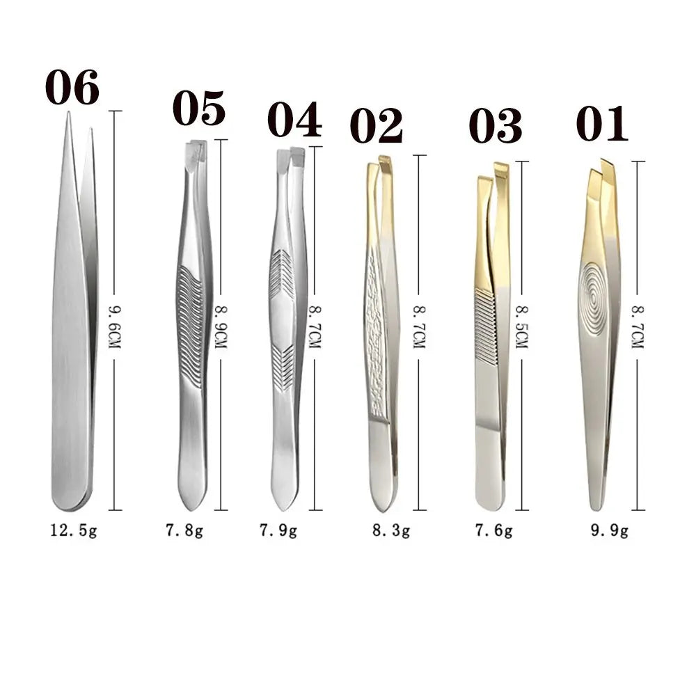Multipurpose Stainless Steel Eyebrow Tweezer for Facial Hair Ingrown Hair Removal For Plucking Eyebrows Repair Clip Beards Tool