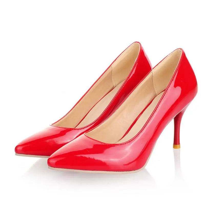 Plus Big Size 34-47 Shoes Woman 2017 New Arrival Wedding Ladies High Heel Fashion Sweet Dress Pointed Toe Women Pumps A-3