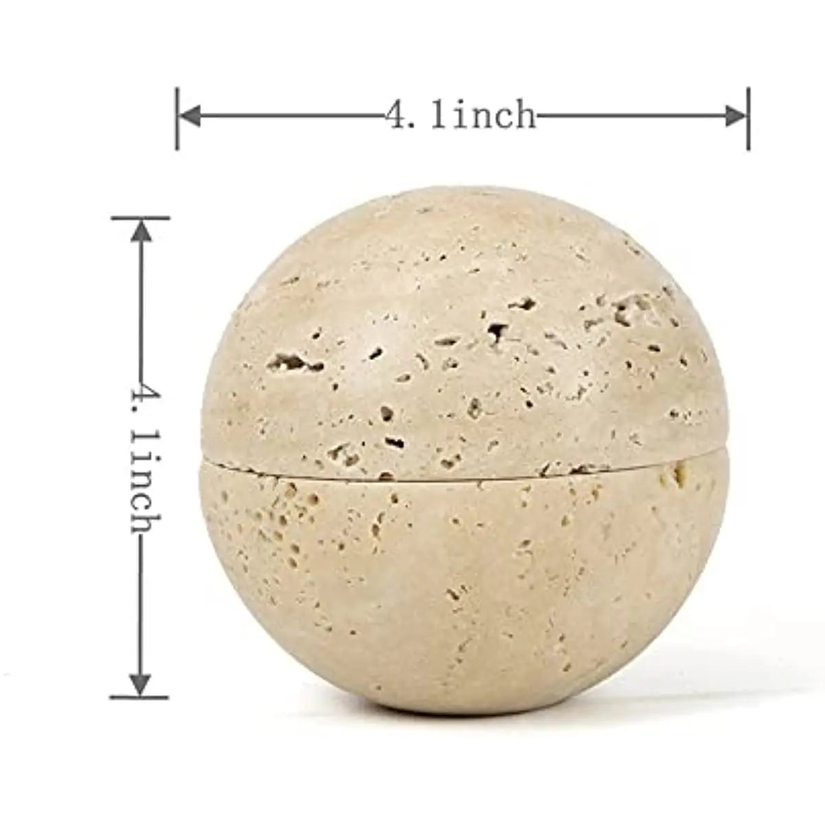 SAIDKOCC Handmade Natural Marble Beige Travertine Stone Round Incense Burner Holder for Room Kitchen Coffee Shop