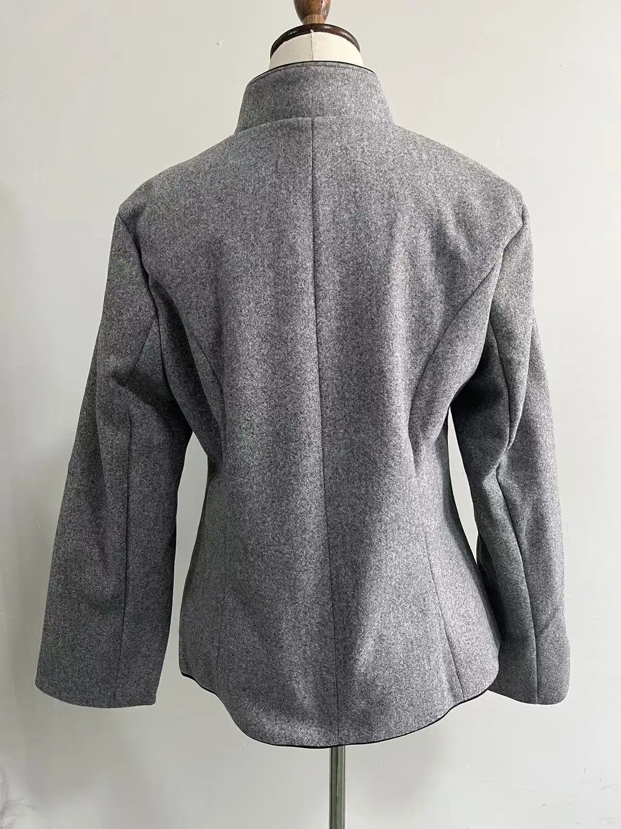 New Fashion Autumn/Winter Casual Long Sleeve Stand Collar Single Breasted Pockets Solid Color Slim Fit Jacket For Women,2 Colors