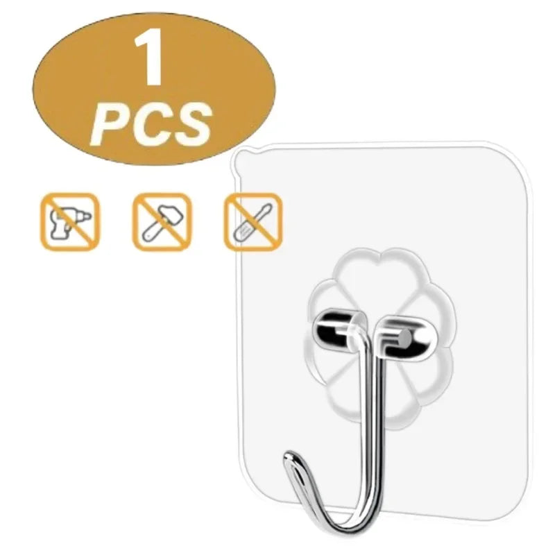1-20pcs Hooks Transparent Strong Self Adhesive Door Wall Hangers Hooks Suction Heavy Load Rack Cup Sucker For Kitchen Bathroom