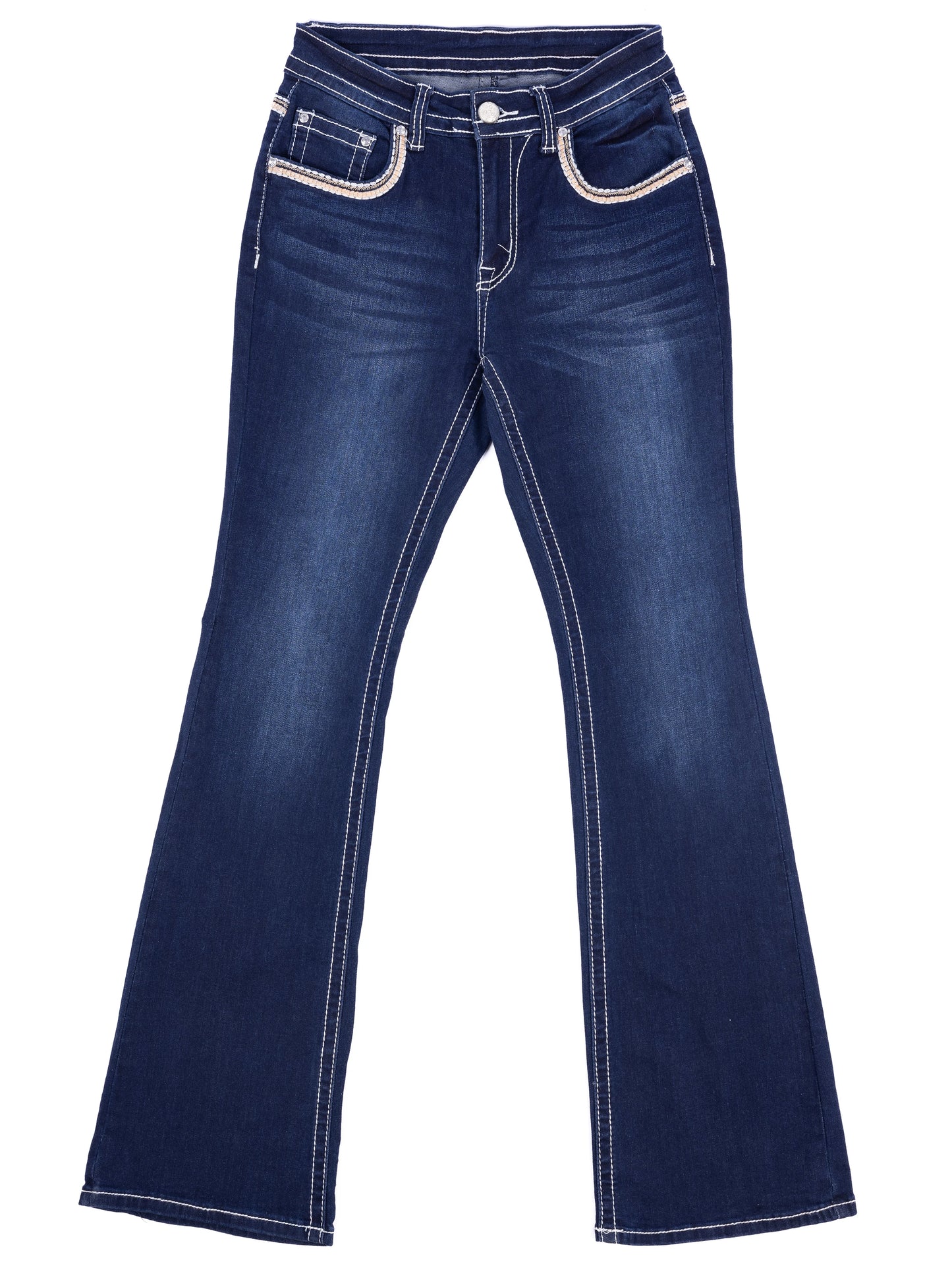 Women Casual Low Rise Jeans European and American Style High Strecth Rhinestone-embellishe Flared Jeans Pants for Tall Women