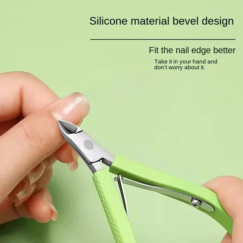 Silicone Handle Toenail Ingrown Nail Art Cuticle Nipper Clipper Edge Cutter Manicure Scissor Plier Pedicure Dead Skin Remover