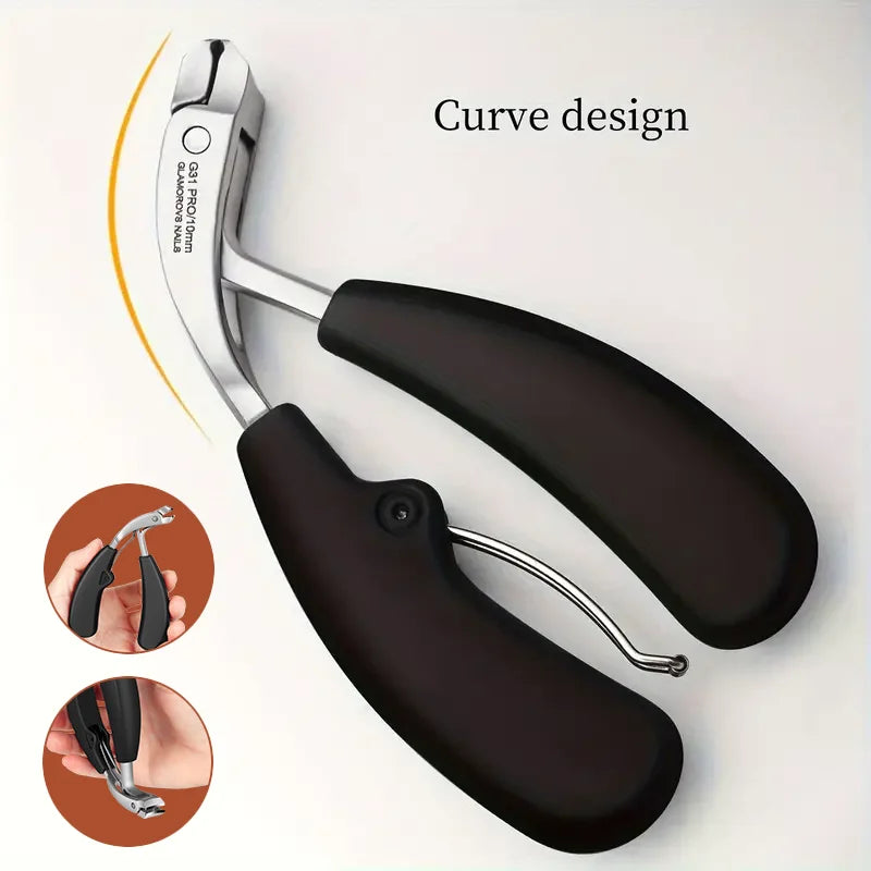 Heavy-Duty Nail Clippers Wide Jaw Opening Fingernail Clipper Thick Hard Toenail Cutter Inclined Arc Blade Manicure Scissor Tools