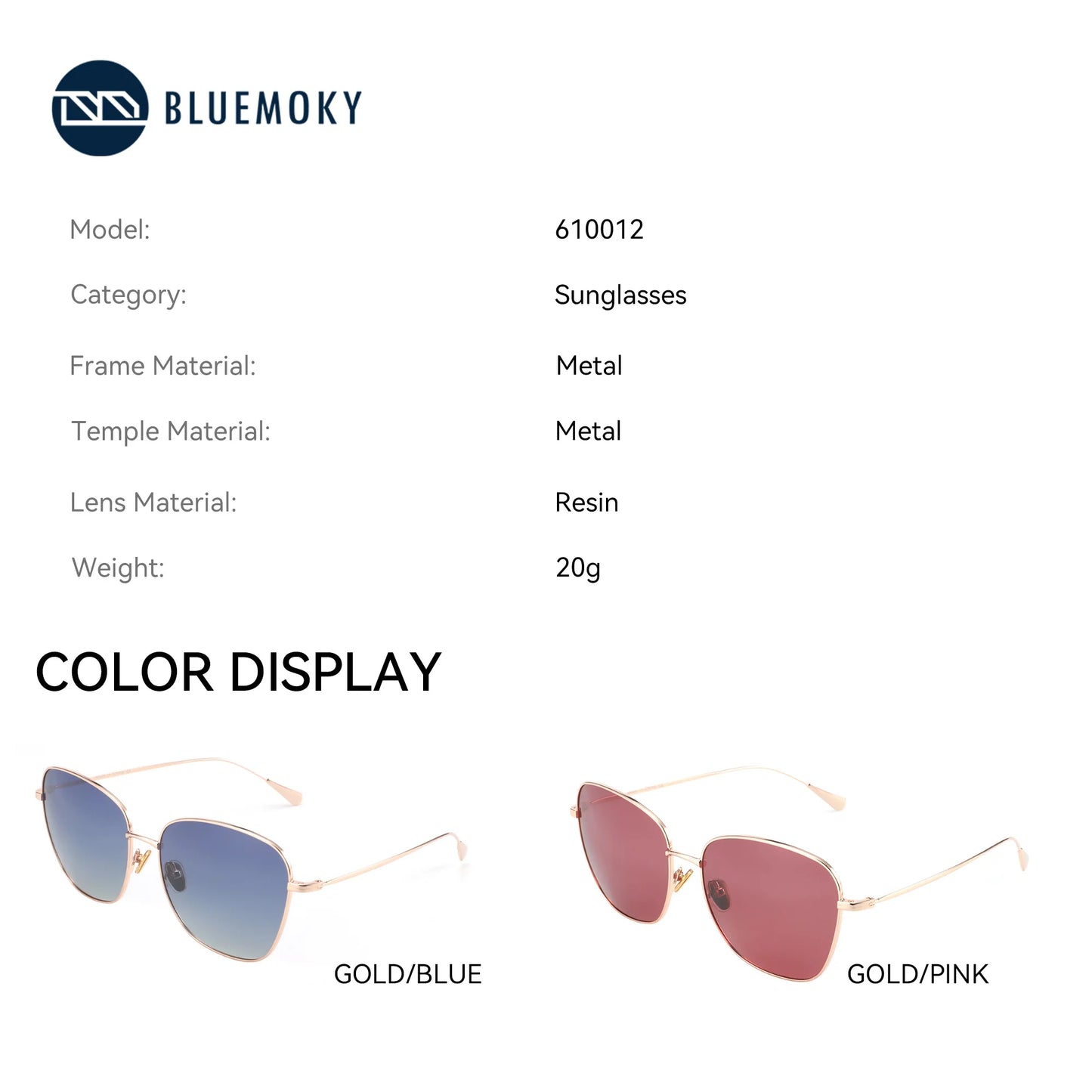 BLUEMOKY Alloy Polarized Prescription Sunglasses Men Women Uv400 Sun Shades Outdoor Travel Must-Have Trendy Items 610012