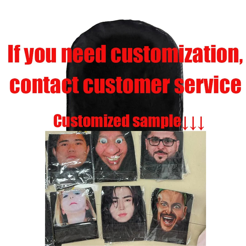 Funny Full Face Mask 3D Printed Celebrity Face Masks Elastic Mesh Halloween Cosplay Party Props Balaclava Headcovers