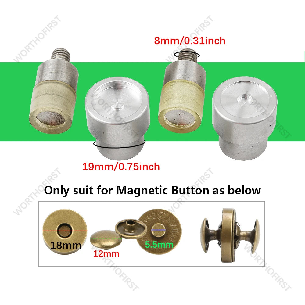 Metal Dies for Snap Buttons Hand Punch Press Machine Mold for Leathercraft Clothing Bags Sewing Accessories