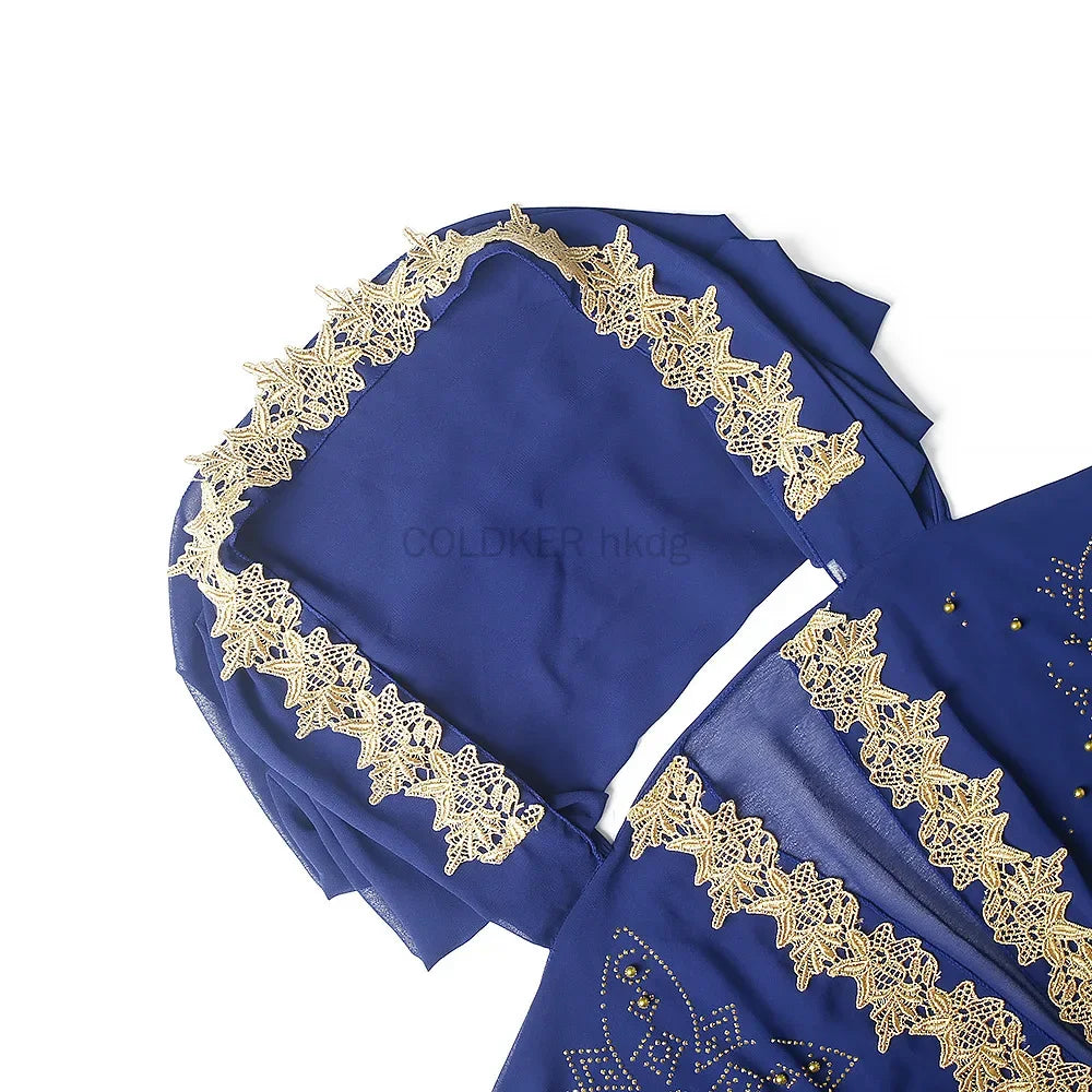 Dubai Abaya Dress for Women Muslim Chiffon Maxi Kaftan Dress African Evening Dresses Kimono Robe Islam Clothing Beads Luxury