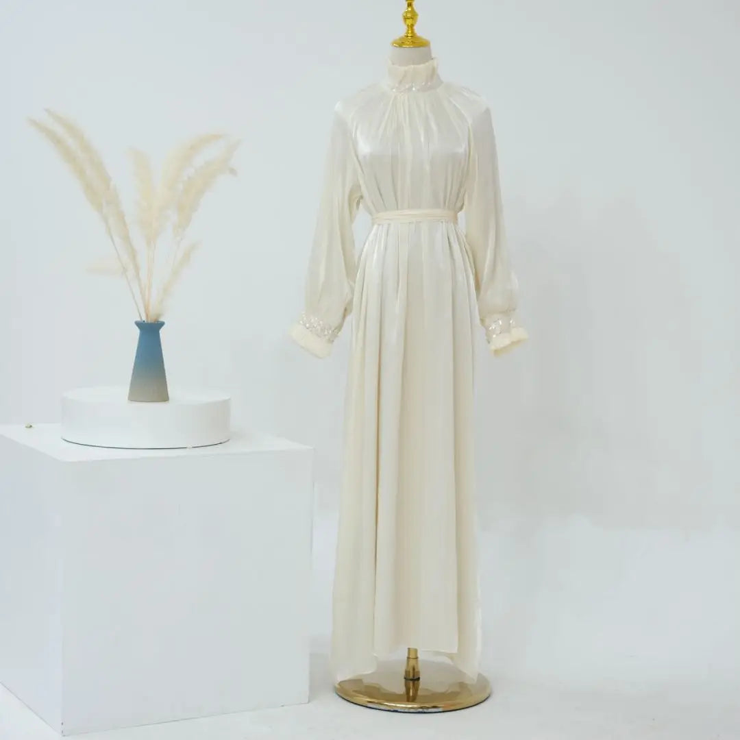 Uni Dubai Turkish Chic Sequins Belted Evening Party Long Dress Muslim Women Elegant Abayas Moroccan Kaftan Islamic Clothing