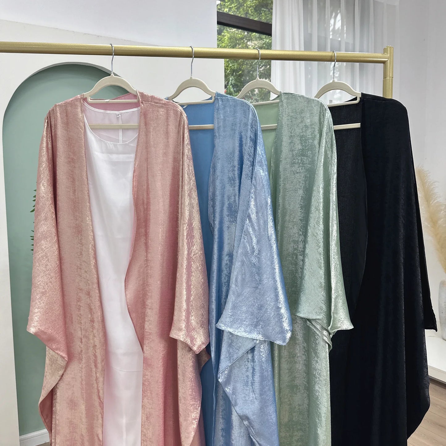 Fashion Elegant Dubai Turkish Abaya Dress Women Muslim's Women Muslim Kimino Dress Abayas Open Front Cardigan 796