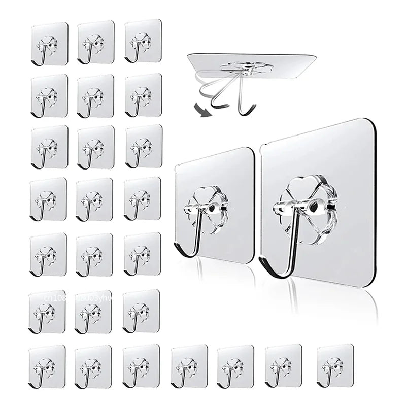 1-20pcs Hooks Transparent Strong Self Adhesive Door Wall Hangers Hooks Suction Heavy Load Rack Cup Sucker For Kitchen Bathroom