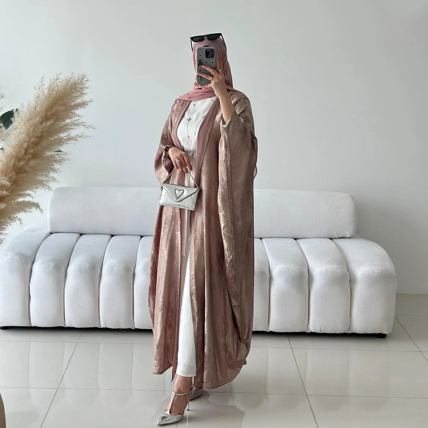Fashion Elegant Dubai Turkish Abaya Dress Women Muslim's Women Muslim Kimino Dress Abayas Open Front Cardigan 796