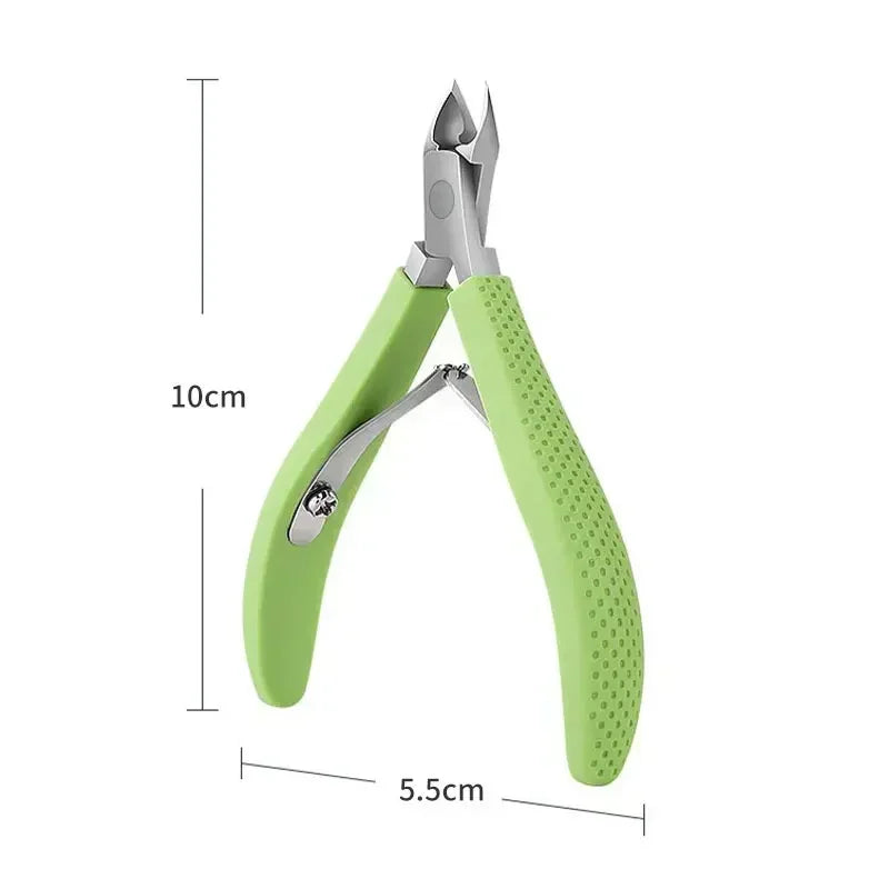 Silicone Handle Toenail Ingrown Nail Art Cuticle Nipper Clipper Edge Cutter Manicure Scissor Plier Pedicure Dead Skin Remover