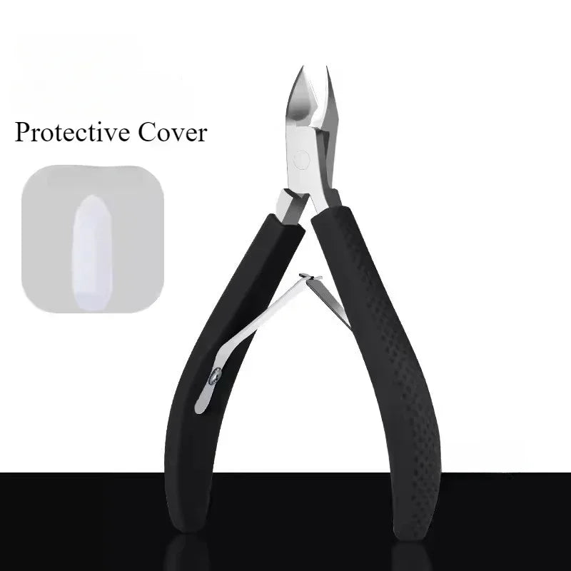 Silicone Handle Toenail Ingrown Nail Art Cuticle Nipper Clipper Edge Cutter Manicure Scissor Plier Pedicure Dead Skin Remover
