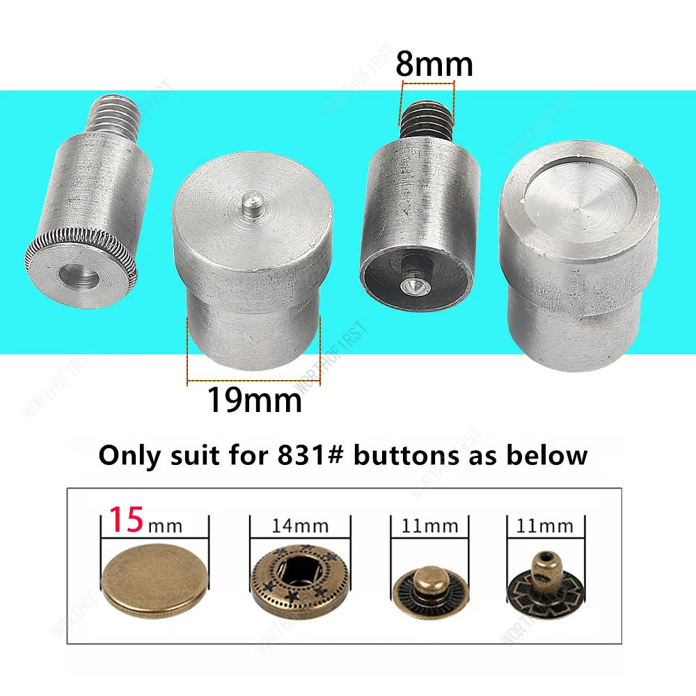 Metal Dies for Snap Buttons Hand Punch Press Machine Mold for Leathercraft Clothing Bags Sewing Accessories
