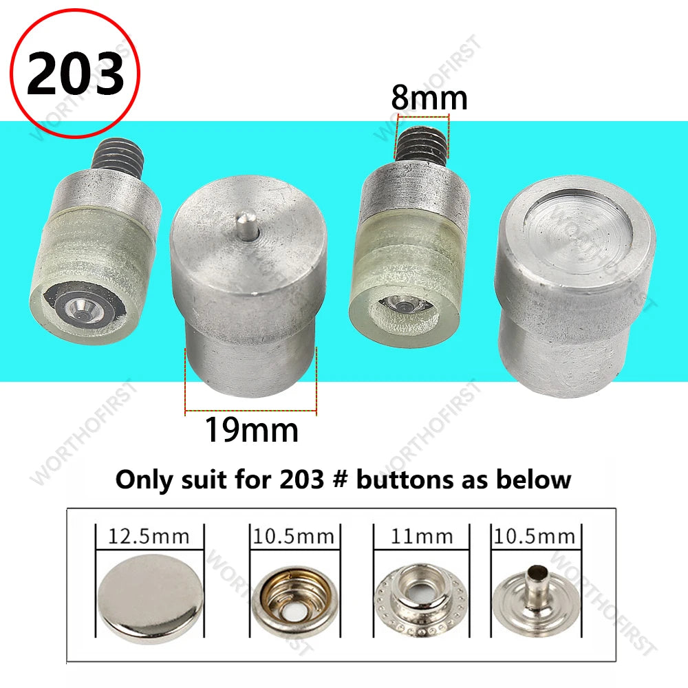 Metal Dies for Snap Buttons Hand Punch Press Machine Mold for Leathercraft Clothing Bags Sewing Accessories