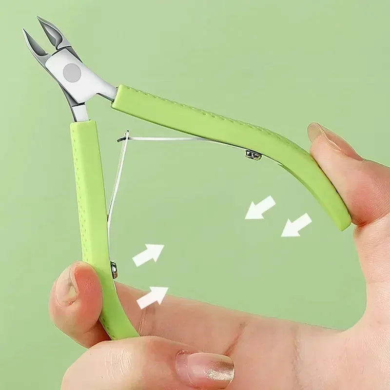 Silicone Handle Toenail Ingrown Nail Art Cuticle Nipper Clipper Edge Cutter Manicure Scissor Plier Pedicure Dead Skin Remover