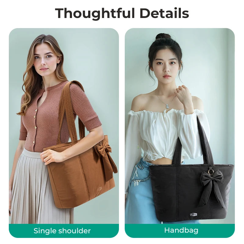 BAGSMART Tote Bag Large Capacity Women's Bags for Travel Solid Color Commuter Messengers  Work School Student Bag