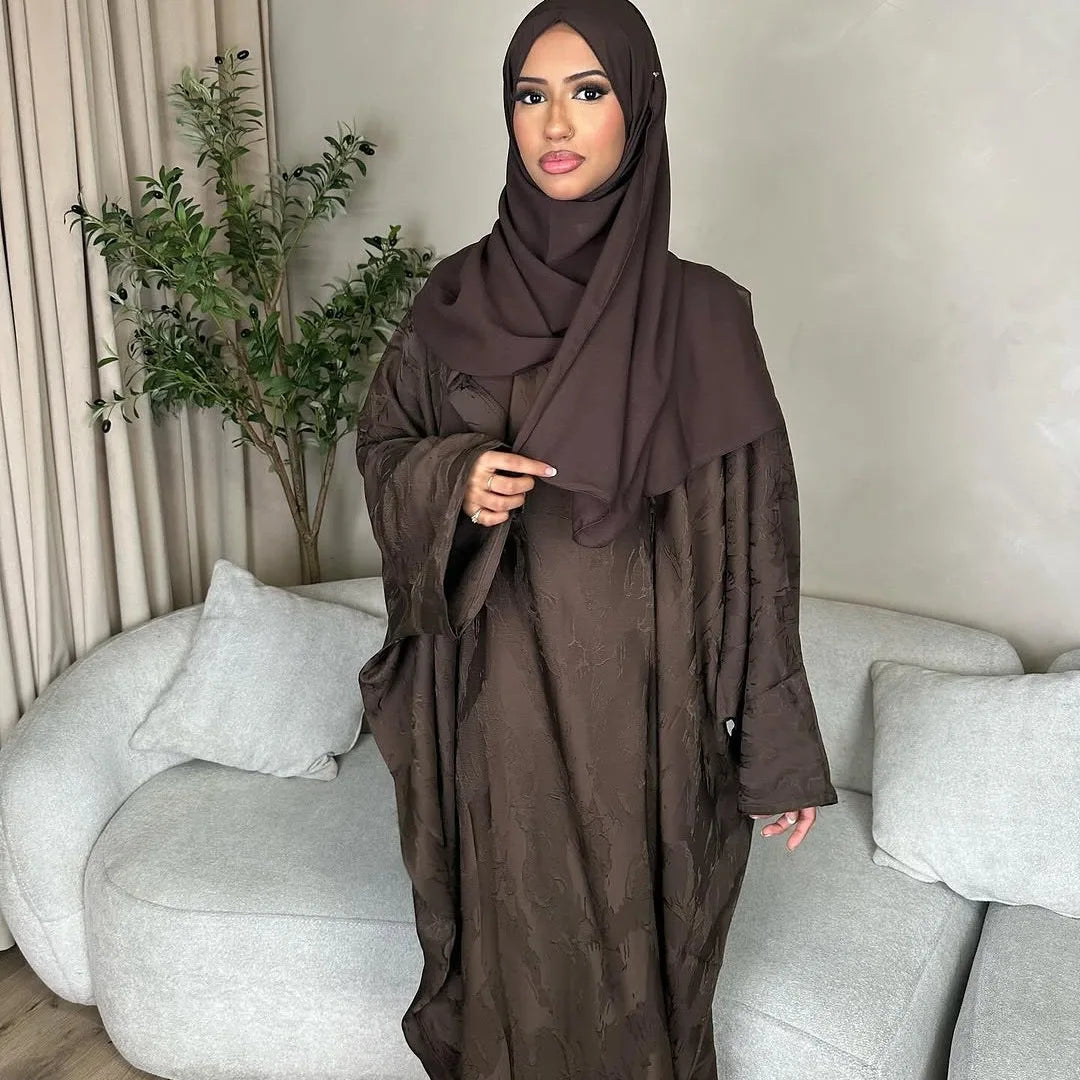 Ramadan 2 Piece Woman Muslim Sets Luxury Dubai Hijab Abaya Dress Islamic Party Modest Gown Arab Travel Clothing 2025 Turkey Robe
