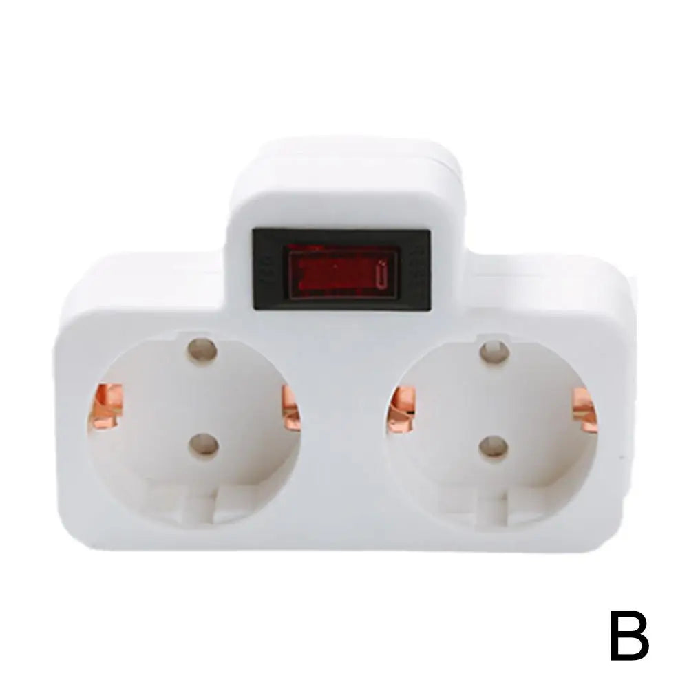 European Type Conversion Plug 1 To 2/3/4 Way EU Germany Standard Power Adapter Socket 16A 250V Travel Charging Adapter