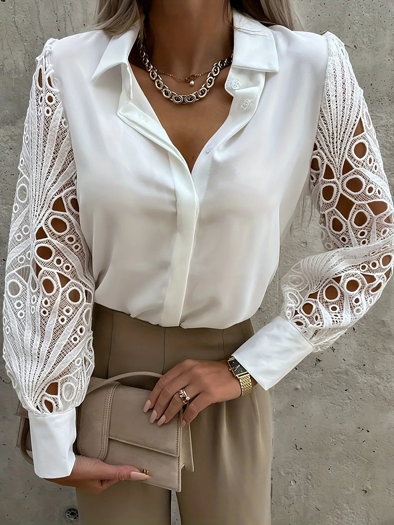 2025 Spring Summer Women Elegant Solid Chiffon Blouse  Casual Long Sleeve V Neck Loose Shirt Office Lady Tunics Oversized Tops