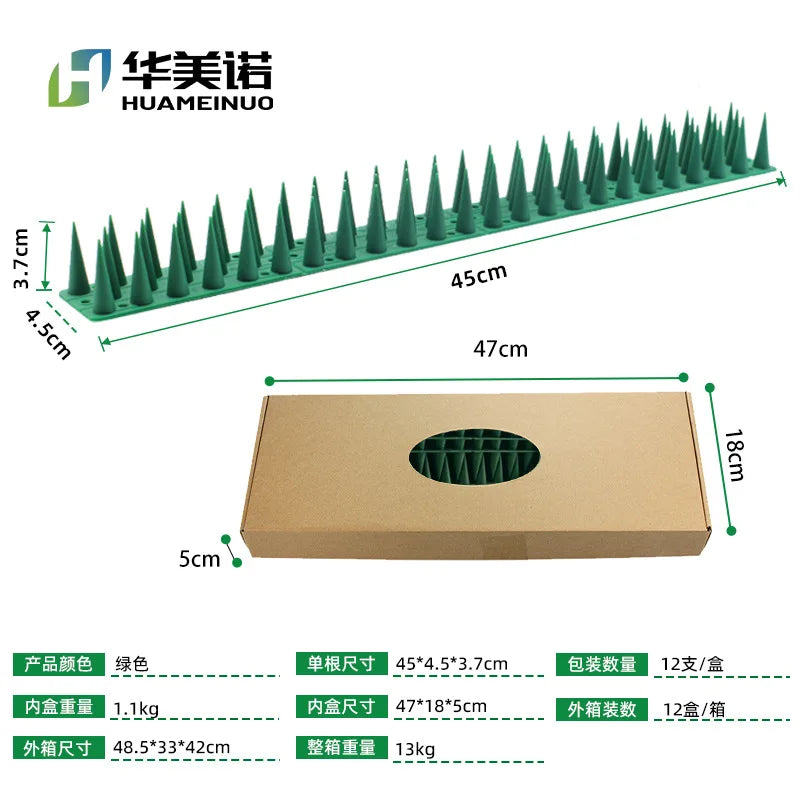 12Pcs Anti Climb Bird Spikes Fence Wall Spikes Stop Birds and Cats Sitting on Fence Cat Repellent Spike for Deterrent Burglar