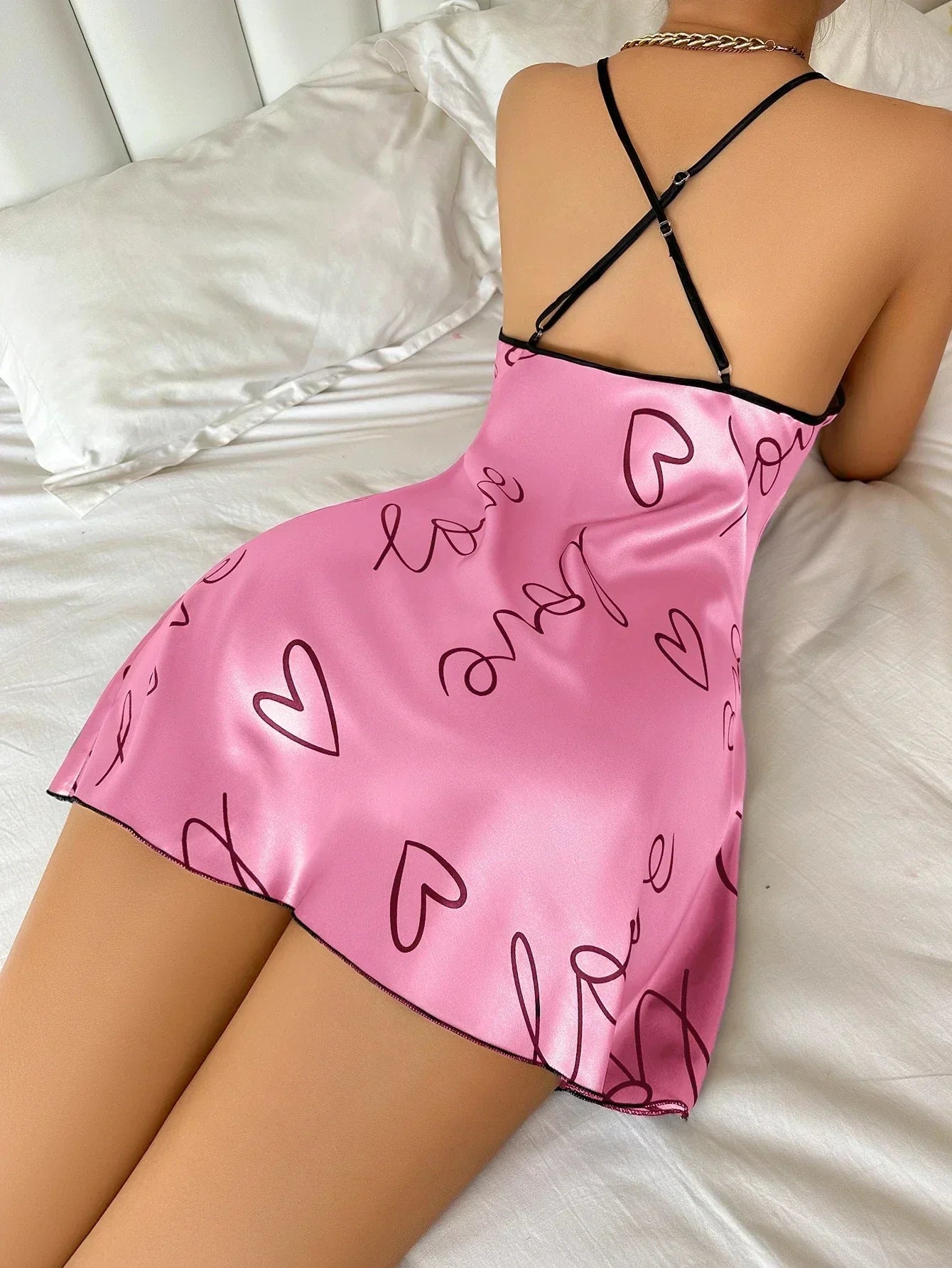 Heart Letter Print Nightdress