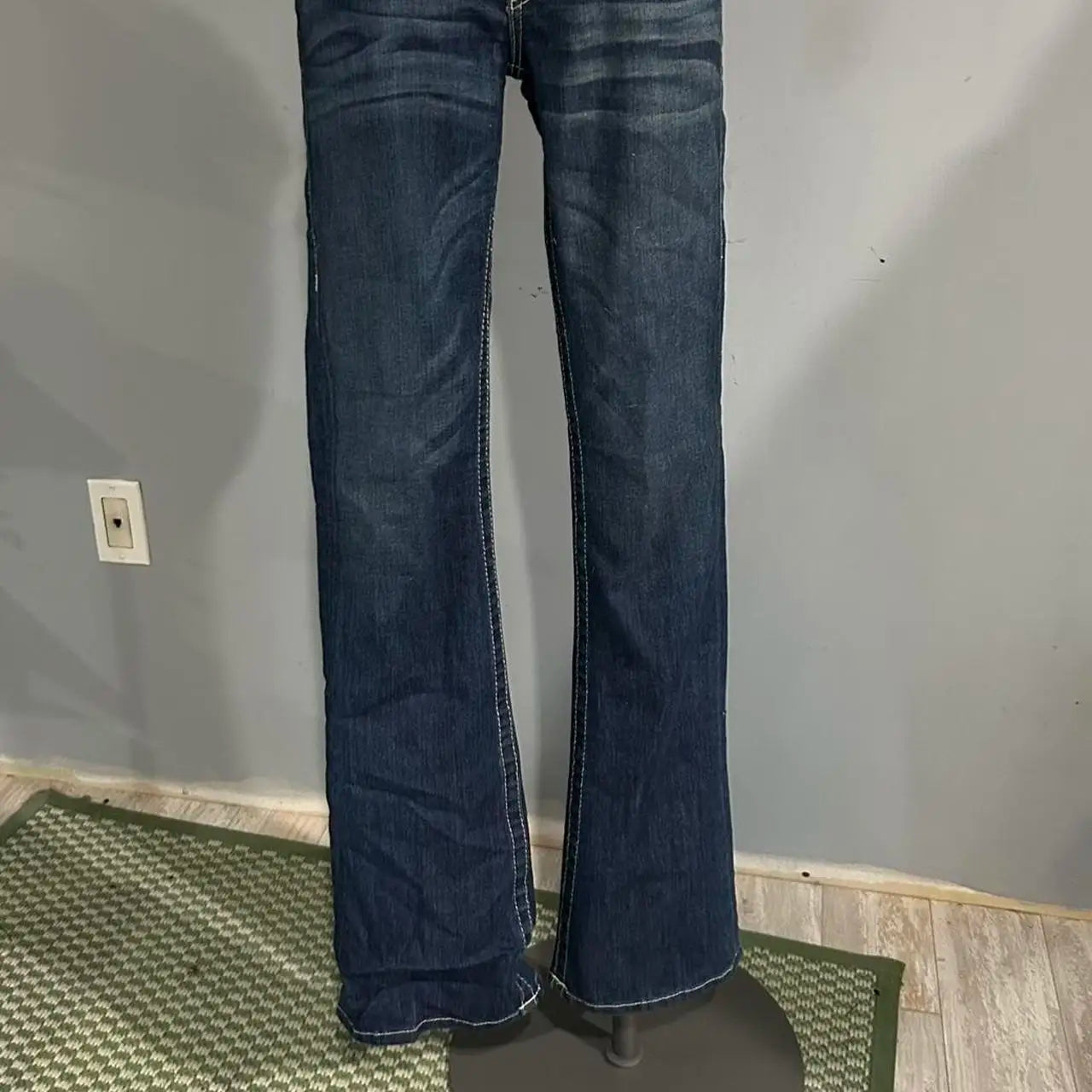 Vintage Buddha Embroidered Jeans Casual 2000s High Street Straight Wide Leg Jeans Harajuku Ootd Y2k Denim Pants Women Clothing