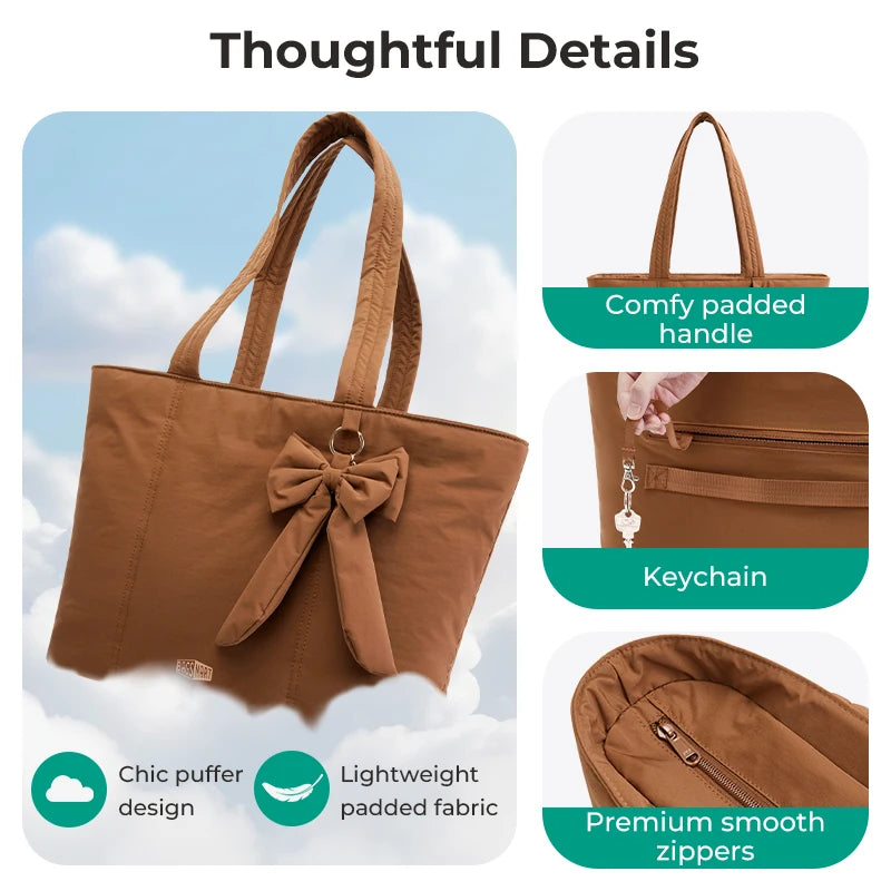 BAGSMART Tote Bag Large Capacity Women's Bags for Travel Solid Color Commuter Messengers  Work School Student Bag