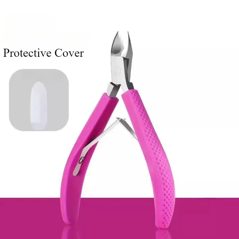 Silicone Handle Toenail Ingrown Nail Art Cuticle Nipper Clipper Edge Cutter Manicure Scissor Plier Pedicure Dead Skin Remover