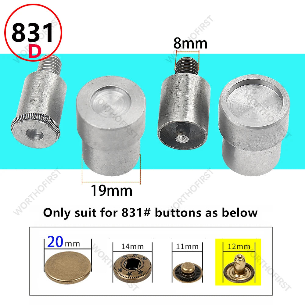 Metal Dies for Snap Buttons Hand Punch Press Machine Mold for Leathercraft Clothing Bags Sewing Accessories
