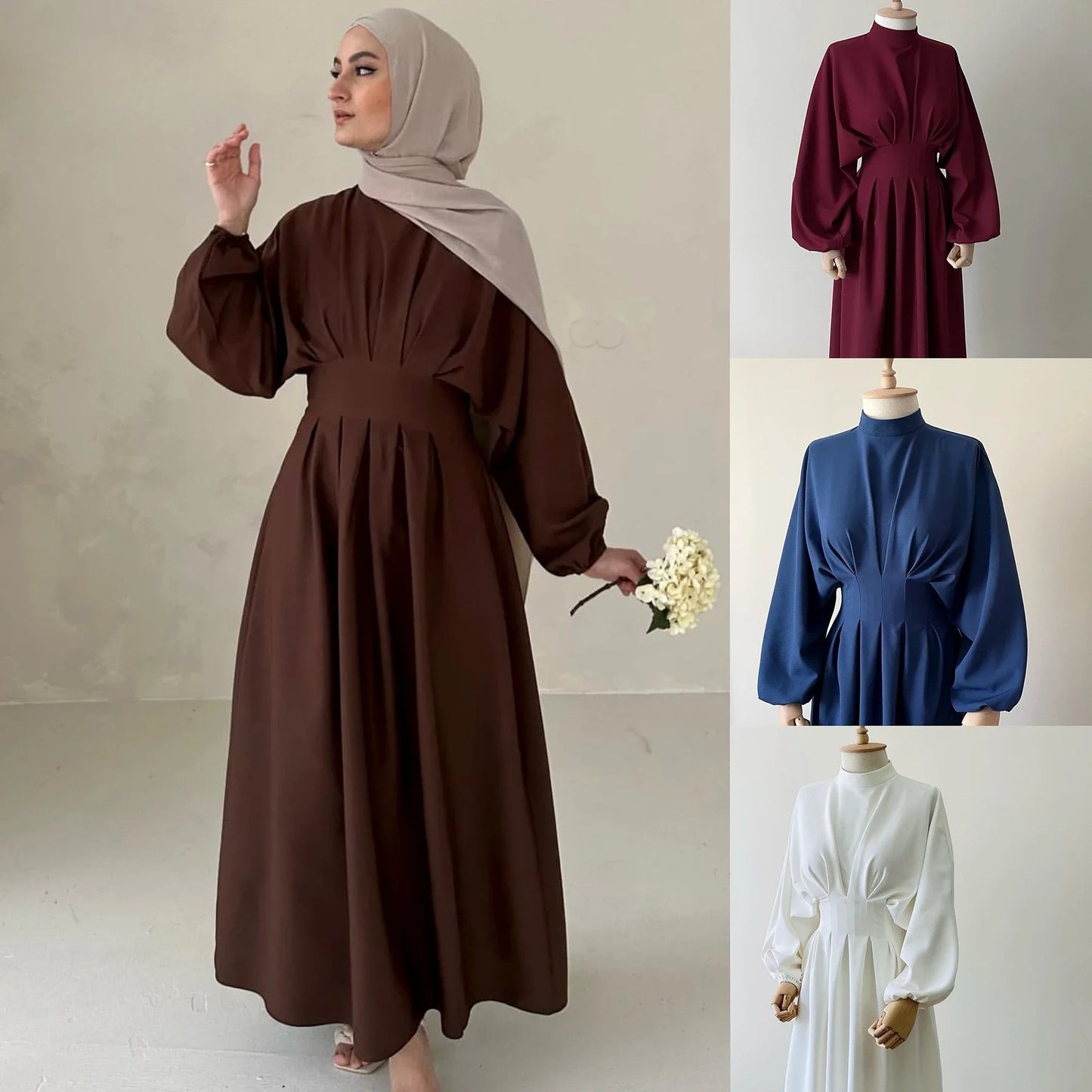 Muslim Modest Dress Kaftan Prayer abaya Ramadan Linen Abaya Dubai Turkey Islam Clothes Women Kebaya Robe Arabe Femme Musulmane