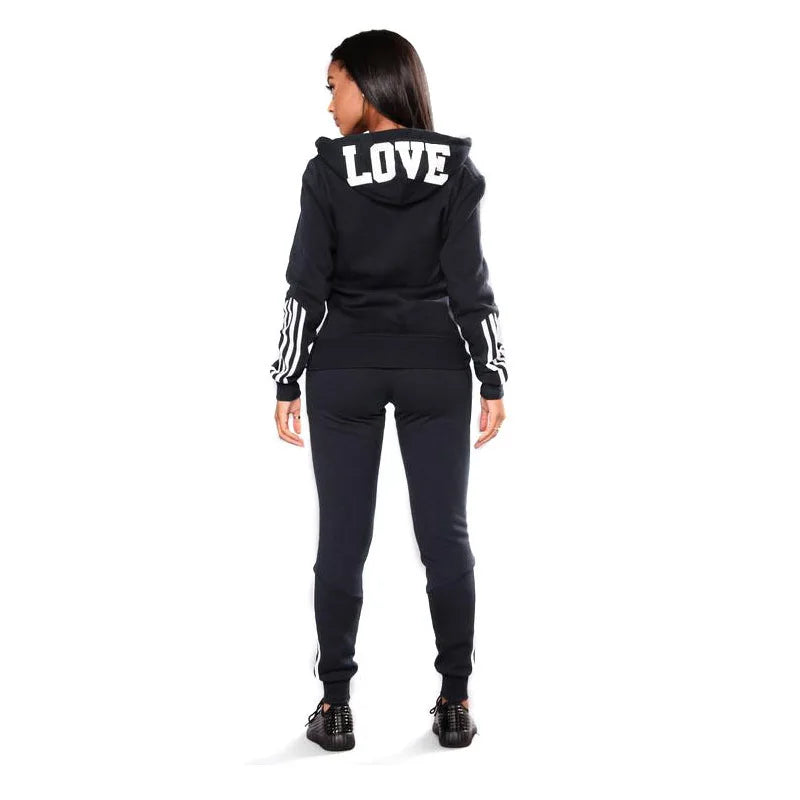 Women's Tracksuit Hooded Sweatshirts Sweatpants All Season Daily Sports Jacket Sportswear Ladies Outdoor Casual Sexy Zip Outfits