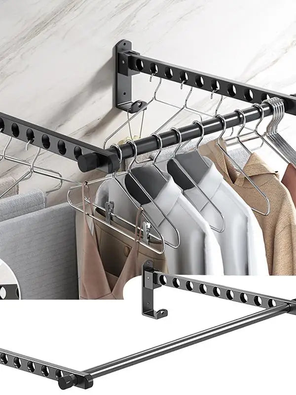 Wall Rack for Clothes Foldable Wall Drying Rack Wall Mounted Clothes Drying Hanger for Laundry Folding Indoor Laundry Hanger
