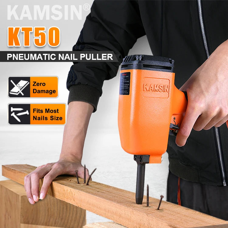 KT50 Pneumatic Nails Puller, Professional Heavy Duty Air Punch Nailer,1/4 Inch NPT Air Inlet Air Power Nail Remover, Denailer Re