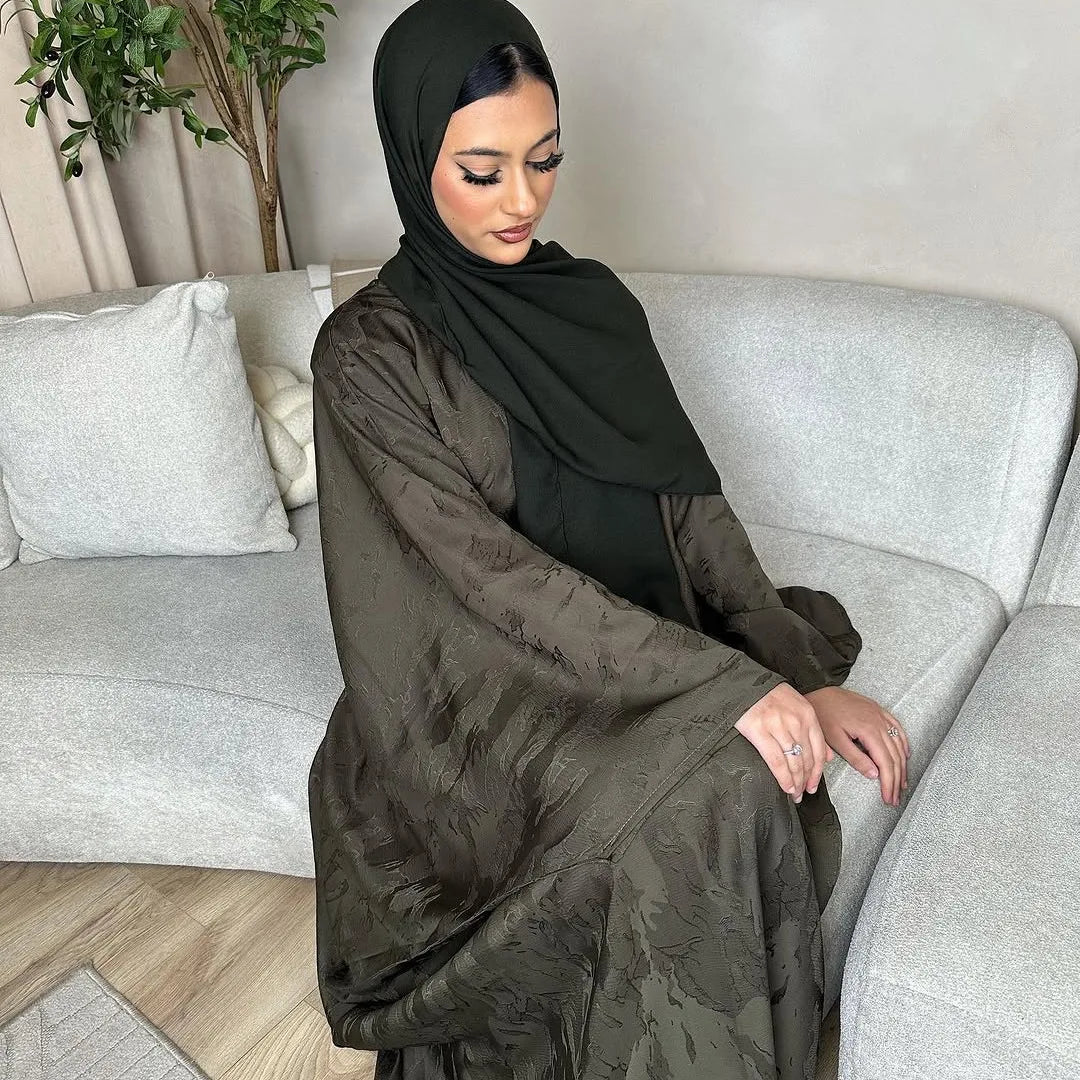 Ramadan 2 Piece Woman Muslim Sets Luxury Dubai Hijab Abaya Dress Islamic Party Modest Gown Arab Travel Clothing 2025 Turkey Robe
