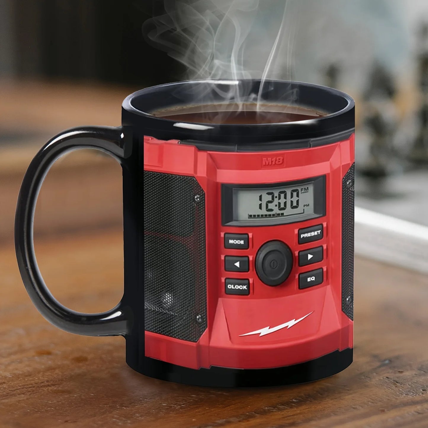 1pc 11oz 325ml Mug Pattern Printing with Digital Clock and Music Player Coffee Cup Milk Cup Father's Day Boyfriend Gift