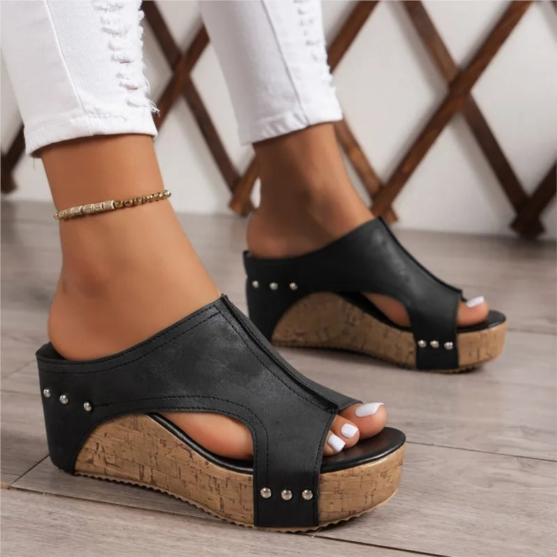 Fashion Woman Summer Shoes Sandals Wedge Sandal For Women Elegant Women's Sandals Slide Huaraches Female Women Heels Footwear