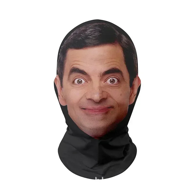 Funny Full Face Mask 3D Printed Celebrity Face Masks Elastic Mesh Halloween Cosplay Party Props Balaclava Headcovers