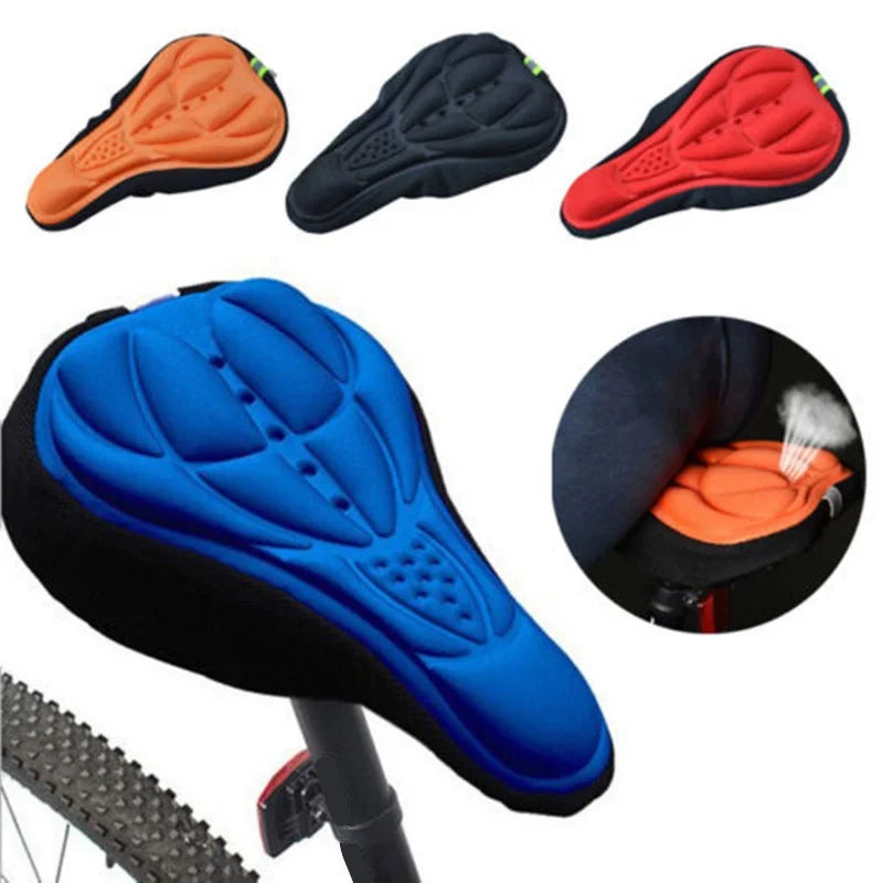Mountain Bike 3D Saddle Cover Thick Breathable Super Soft Bicycle Seat Cushion Silicone Sponge Gel Bike Seat Bicycle Accessories