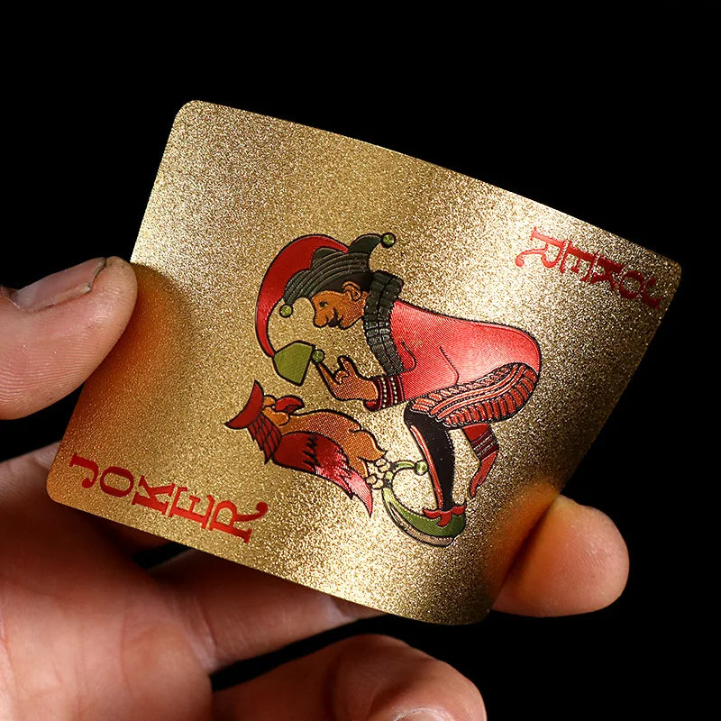 24K Gold Waterproof Playing Cards Plastic Poker Game PET Table Games Halloween Christmas Family Game Nights Board Game Gift