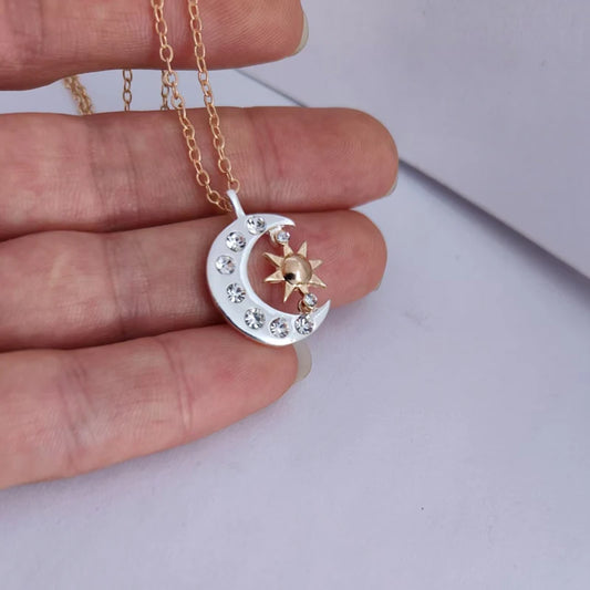 2.5cm*2.0cm new arrive cute Sun star Moon Necklaces Best Friends Gift For Friend men women
