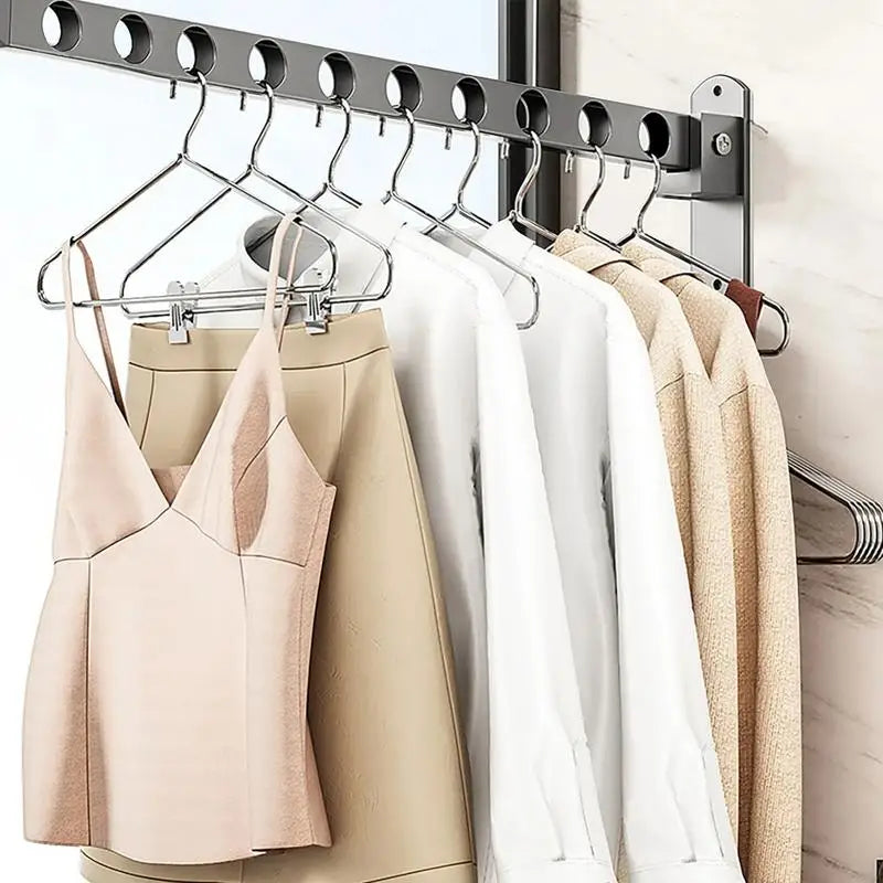 Wall Rack for Clothes Foldable Wall Drying Rack Wall Mounted Clothes Drying Hanger for Laundry Folding Indoor Laundry Hanger