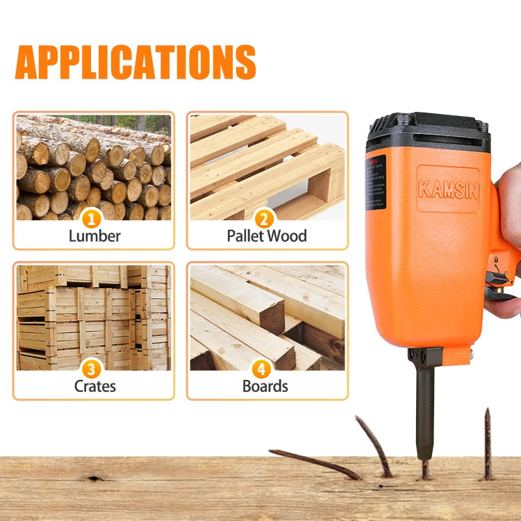 KT50 Pneumatic Nails Puller, Professional Heavy Duty Air Punch Nailer,1/4 Inch NPT Air Inlet Air Power Nail Remover, Denailer Re