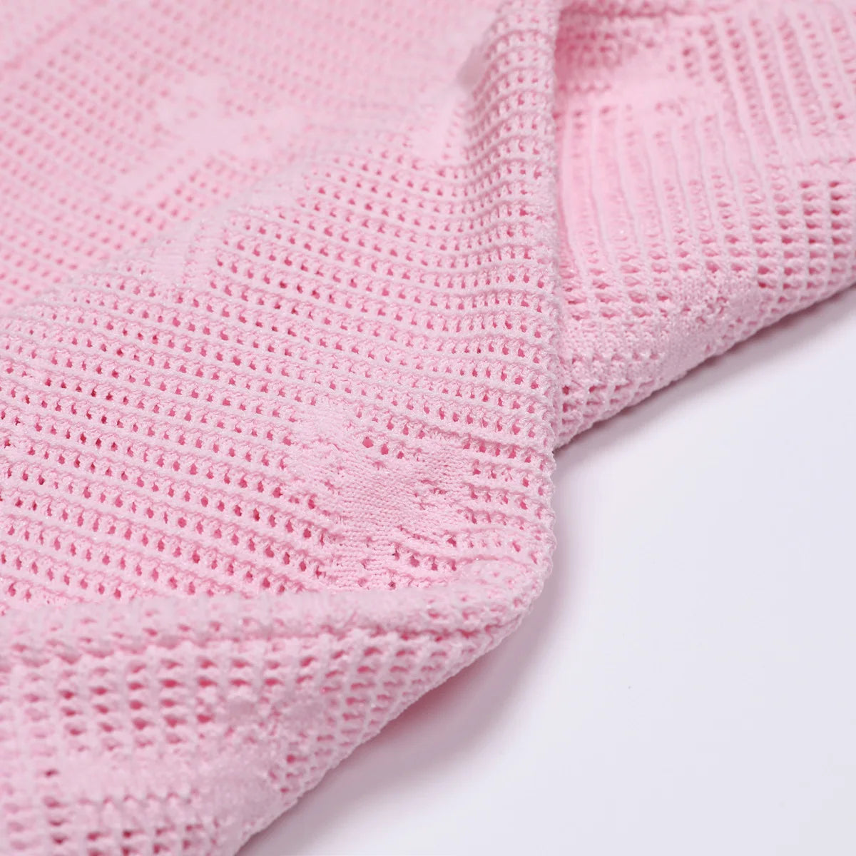 Europe America High-end Fashion Knitted Short-sleeved Dress 2025 Summer Clothes New Round Neck Temperament Woman A-line Dresses