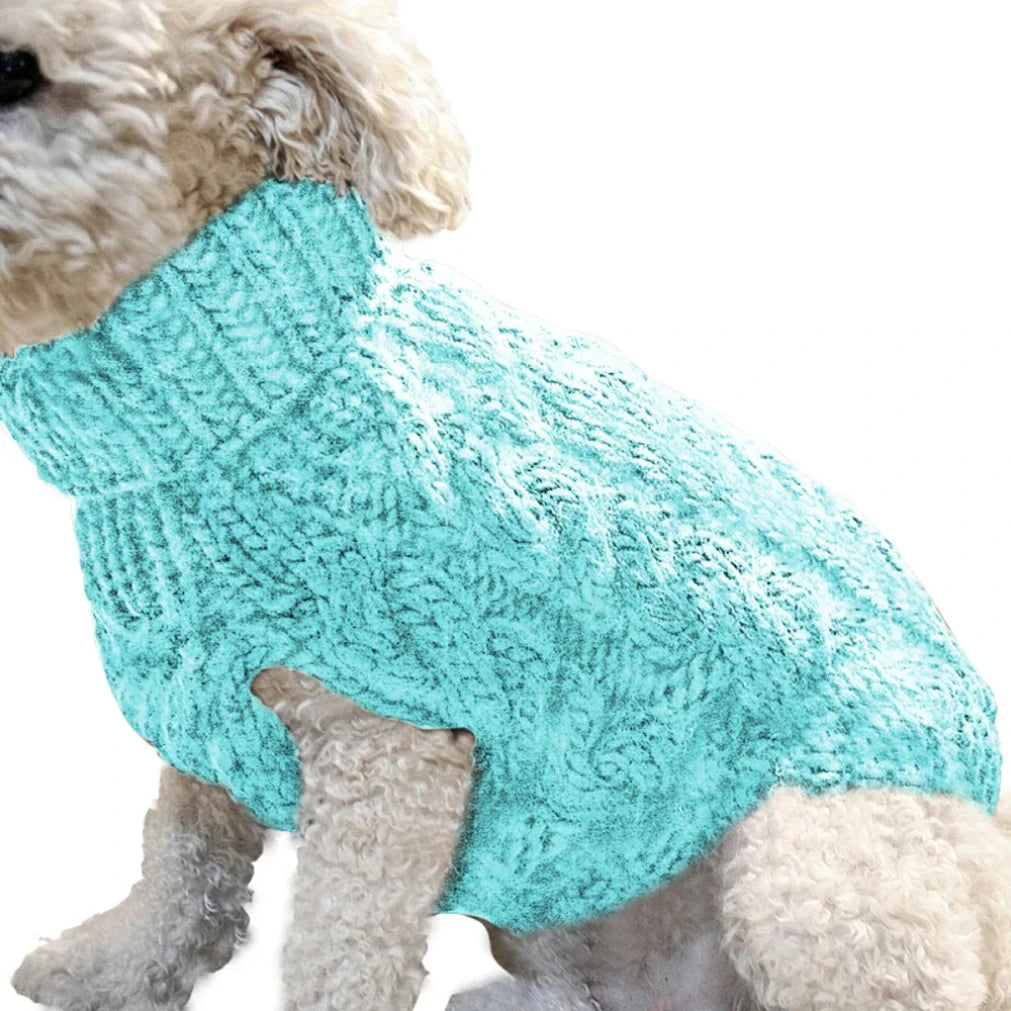 New Pet Small Pet Dog Clothes Sweater Fashion Autumn Winter Solid Fried Dough Twists Knitting Warm Comfort Clothing Wholesale